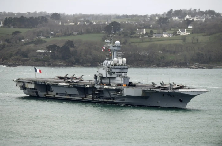 Le porte-avions nucléaire français Charles-de-Gaulle, le 13 mars 2020 à Brest