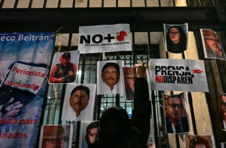 Manifestation après le meurtre de trois journalistes à Mexico, le 25 janvier 2024