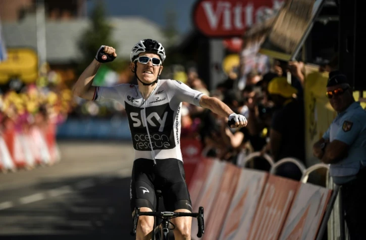 Geraint Thomas, vainqueur de la 11e étape du Tour de France à la Rosière, le 18 juillet 2018 