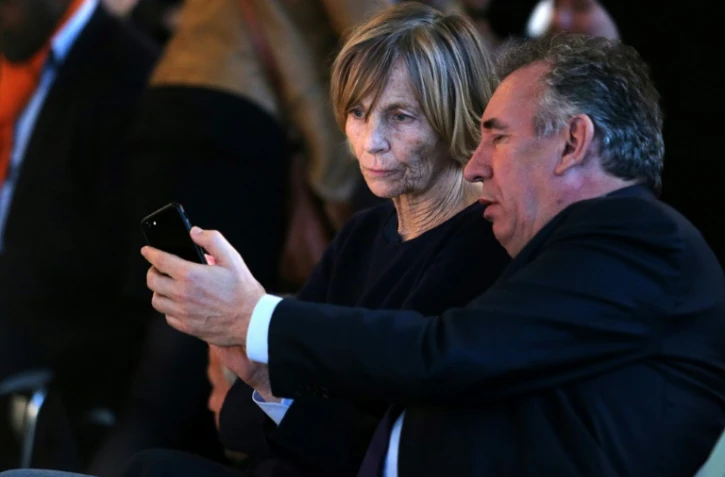 La ministre des Affaires européennes Marielle de Sarnez et le garde des Sceaux François Bayrou, à Reims le 17 mars 2017 