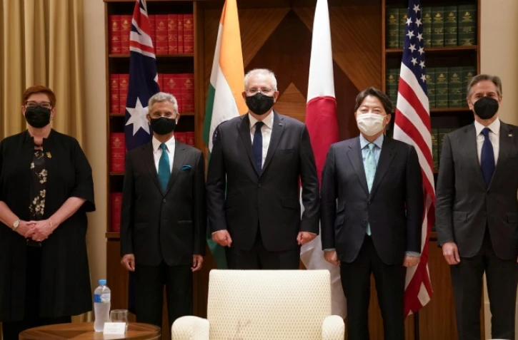 Les ministres des Affaires étrangères des Etats-Unis, de l'Australie, du Japon et de l'Inde --les pays du Quad -, à Melbourne (Australie) le 11 février 2022