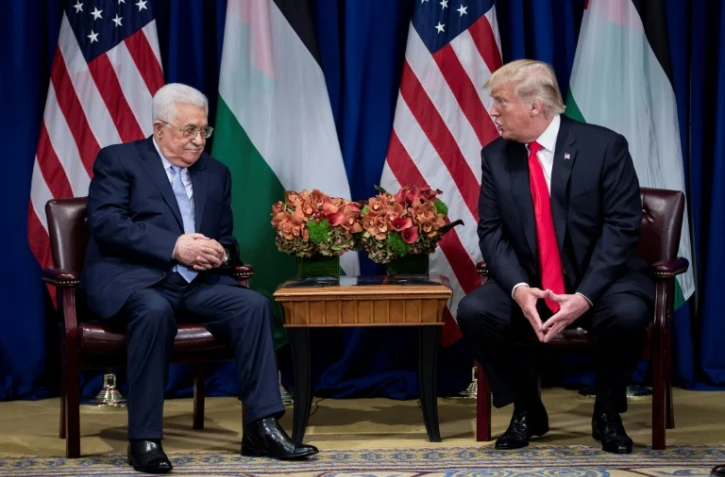 Le président de l'autorité palestinienne Mahmoud Abbas et le président américain Donald Trump, lors d'une rencontre à New-York, le 20 septembre 2017