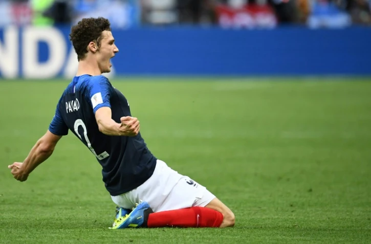 Le défenseur français Benjamin Pavard buteur lors de la victoire face à l'Argentine à Kazan en 8e de finale du Mondial le 30 juin 2018