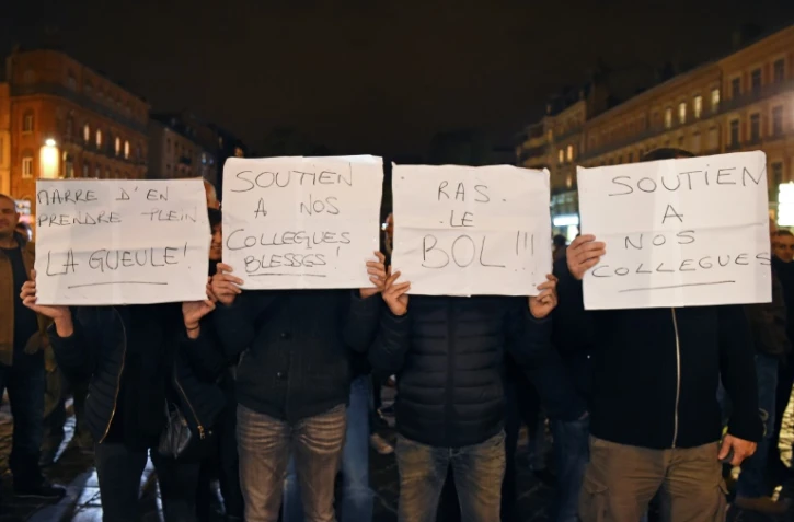 Des policiers manifestent le 19 octobre 2016 à Toulouse