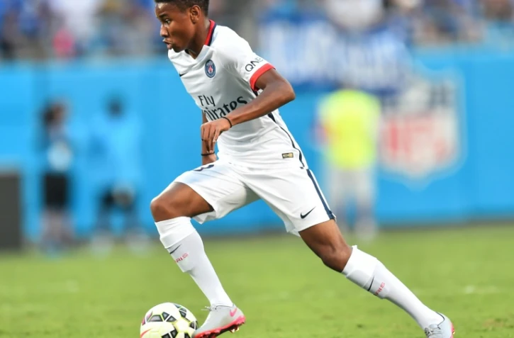 Le jeune milieu de terrain du PSG Christopher Nkunku contre Chelsea lors d'un tournoi amical, le 25 juillet 2015 Ă Charlotte