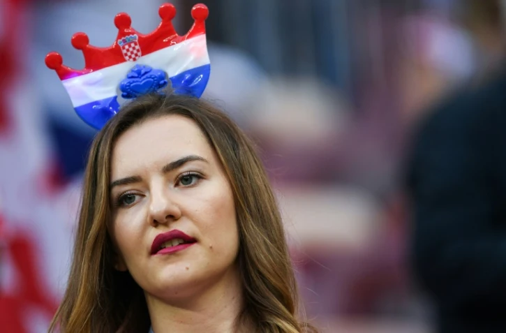 Une supportrice croate au stade Loujniki de Moscou, le 11 juillet 2018