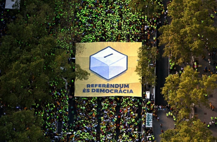 Des séparatistes catalans manifestent à Barcelone pour la "Diada", le 11 septembre 2017