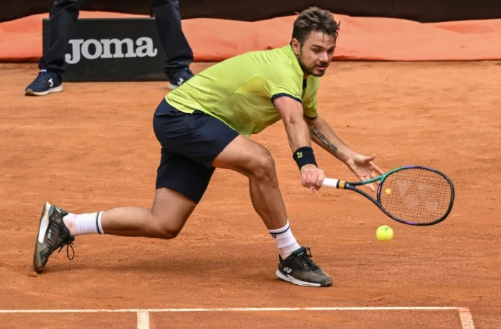 Le Suisse Stanislas Wawrinka au 1er tour du tournoi de Rome le 9 mai 2022 au Foro Italico