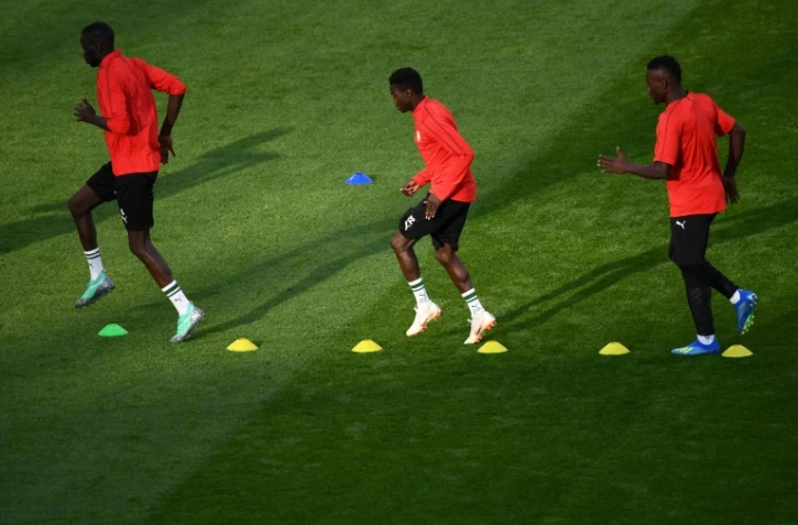 Les Sénégalais lors d'un entraînement à Ekaterinbourg, le 23 juin 2018, à la veille du match contre le Japon 