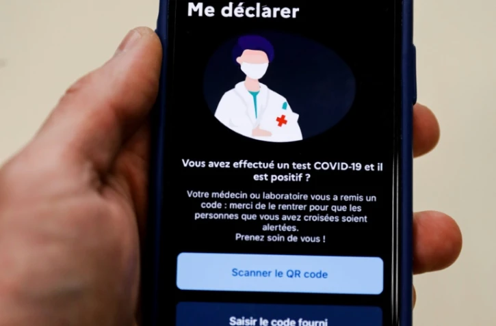 Un écran de mobile, le 27 mai 2020 avec l'application StopCovid mise en place par le gouvernement français