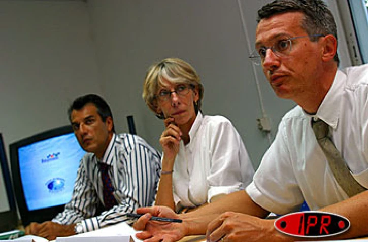 Lors de la présentation des émissions dans les locaux de Télé Réunion