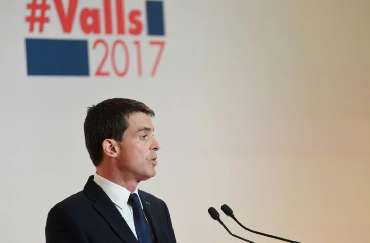 Manuel Valls lors de la présentation de son "projet" présidentiel le 3 janvier 2017 à la maison de la Chimie à Paris
