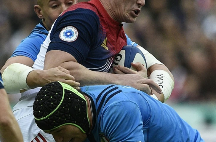 Le N.8 du XV de France Louis Picamoles lors de la rencontre d'ouverture du Tournoi des six nations face à l'Italie, le 6 février 2016 au Stade de France