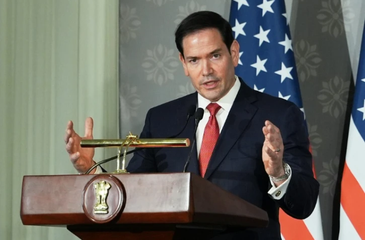 Marco Rubio, lors d'une conférence de presse à New Delhi, le 24 mai 2026.