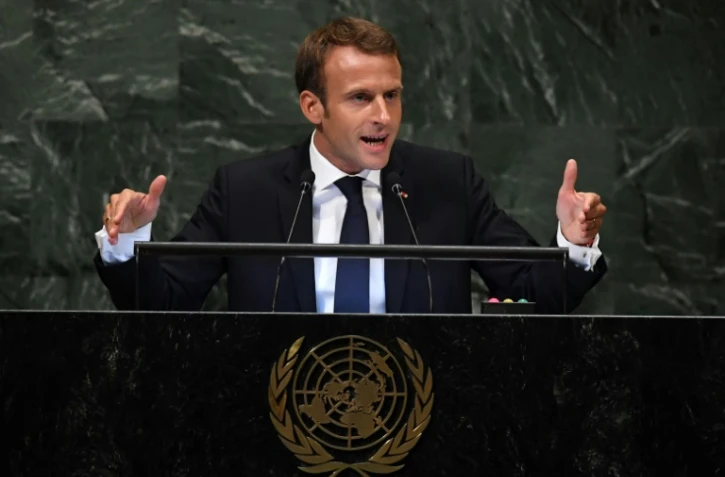 Le président français Emmanuel Macron à l'Assemblée générale annuelle de l'ONU, à New York, le 25 septembre 2018