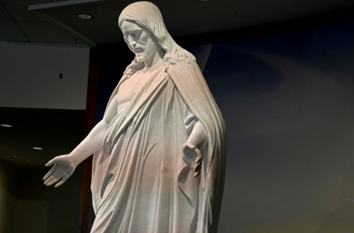 Une statue du Christ à Kensington, près de Washington, le 18 avril 2022