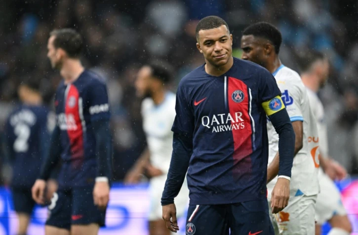 L'attaquant du PSG Kylian Mbappé contre l'OM, le 31 mars 2024 au Stade Vélodrome