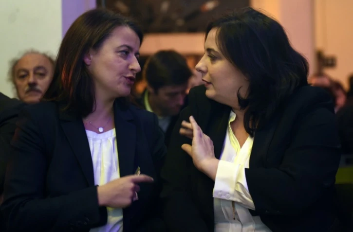 Cécile Duflot et Emmanuelle Cosse à Paris le 3 décembre 2015