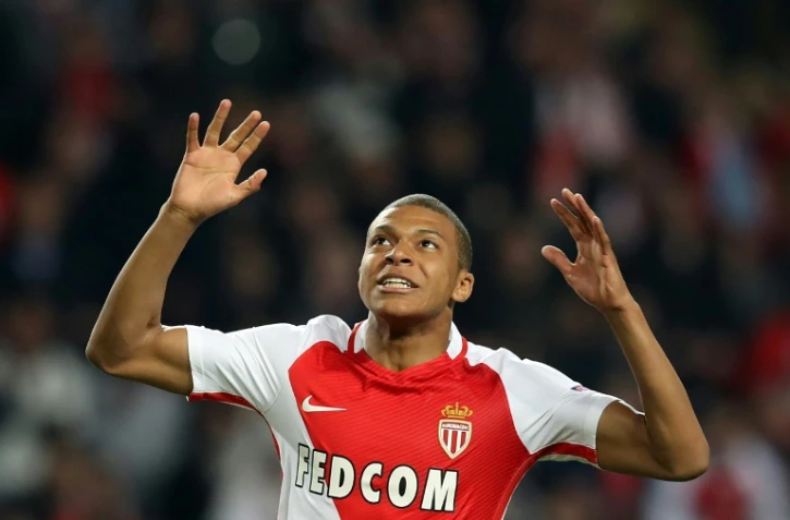 Le jeune attaquant de Monaco Kylian Mbappé lors du match face à Manchester City en Ligue des champions au stade Louis II, le 15 mars 2017