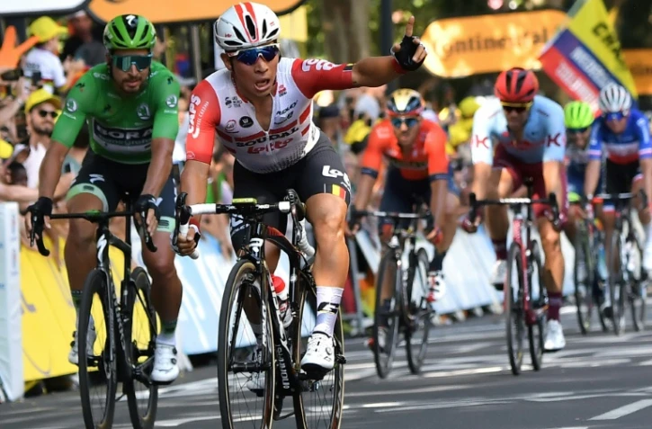 L'Australien Caleb Ewan (Lotto), vainqueur de la 11e étape du Tour de France, le 17 juillet 2019 à Toulouse