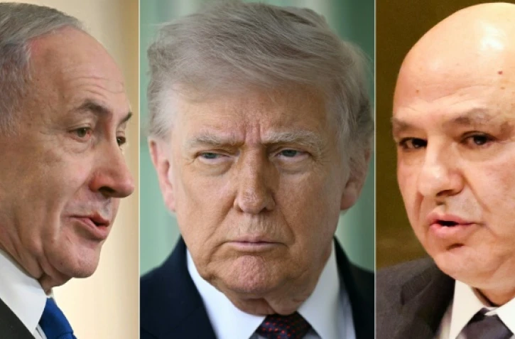 Combinaison de photos réalisé le 16 avril 2026 montrant, de g. à d., le Premier ministre israélien Benjamin Netanyahu à Washington, le 29 septembre 2025, le président américain Donald Trump à Washington, le 13 avril 2026, et le président libanais Joseph Aoun à New York, le 23 septembre 2025