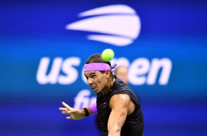 L'Espagnol Rafael Nadal, lauréat de 22 Grands Chelems, lors de la finale de l'US Open le 8 septembre 2019 à New-York. 
