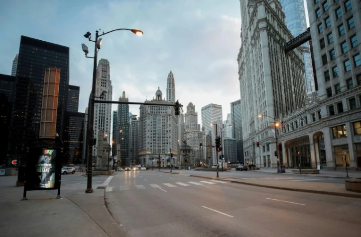 Chicago presque déserte le 21 mars 2020, après la mise en quarantaine de sa population pour répondre à la pandémie de coronavirus