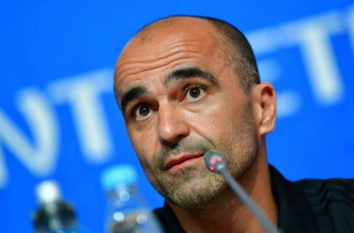 Le sélectionneur de la Belgique Roberto Martinez en conférence de presse à Saint Pétersbourg le 13 juillet 2018 veille de la petite finale du Mondial face à l'Angleterre
