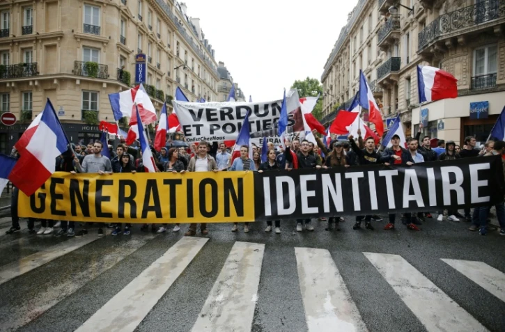 Une manifestation du groupuscule Génération Identitaire à Paris, le 28 mai 2016