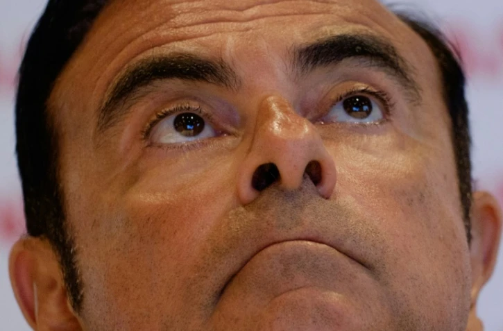 Photo archive du 6 janvier 2015 montrant Carlos Ghosn, alors président de Nissan, au cours d'une conférence de presse à Rio de Janeiro