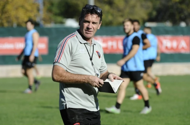 Le nouvel entraîneur toulonnais Mike Ford, le 27 octobre 2016 lors d'une séance d'entraînement  au stade Berg de Toulon