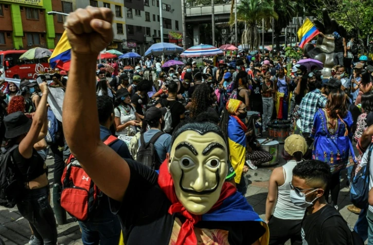 Manifestation contre le président colombien Ivan Duque à Medellin le 6 juin 2021