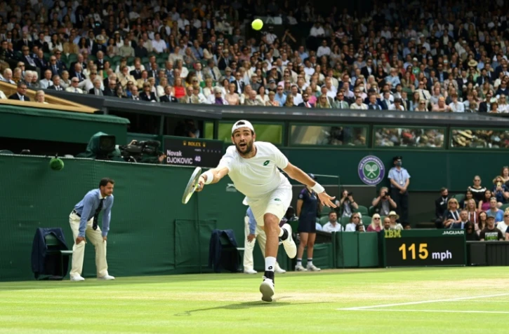 Matteo Berrettini lors de la dernière finale de Wimbledon contre Novak Djokovic, le 11 juillet 2021 