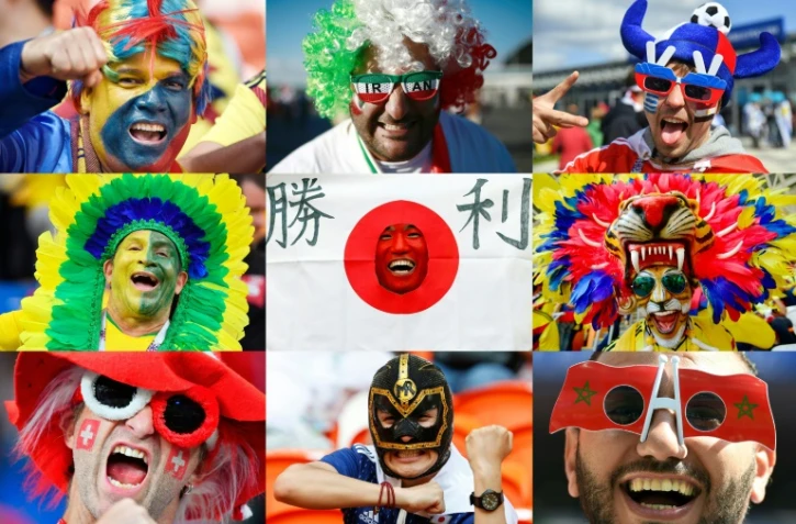 Photomontage de supporters lors de la phase de groupe du Mondial-2018