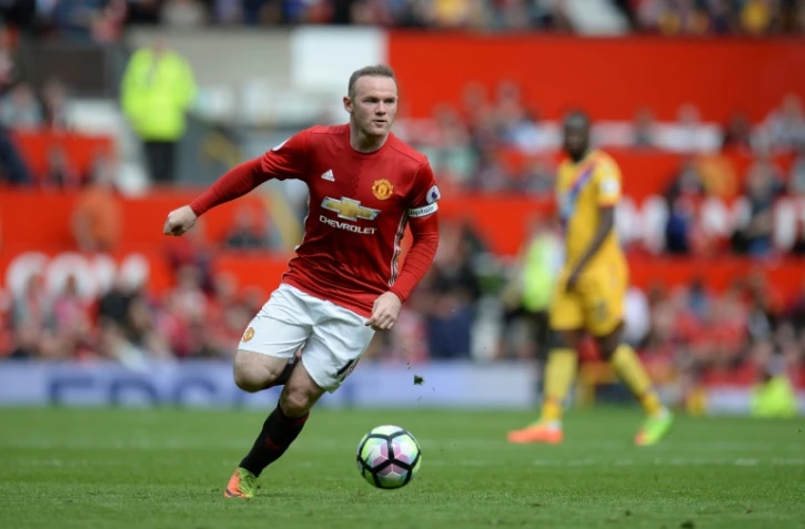 L'attaquant vedette de Manchester United et de l'Angleterre Wayne Rooney contre Crystal Palace Ă Old Trafford, le 21 mai 2017