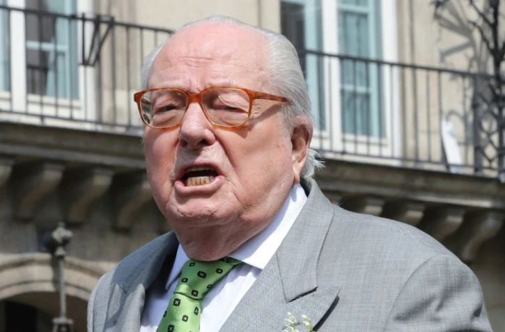 Jean-Marie Le Pen, place des Pyramides à Paris lors de son discours du 1er mai 2019