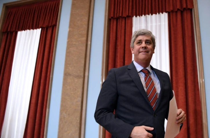 Le ministre portugais des Finances Mario Centeno lors d'une conférence de presse à Lisbonne, le 30 novembre 2017