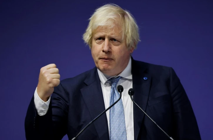 Le Premier ministre britannique Boris Johnson, lors de la cérémonie de clôture du Sommet Mondial sur l'Education, le 29 juillet 2021 à Londres