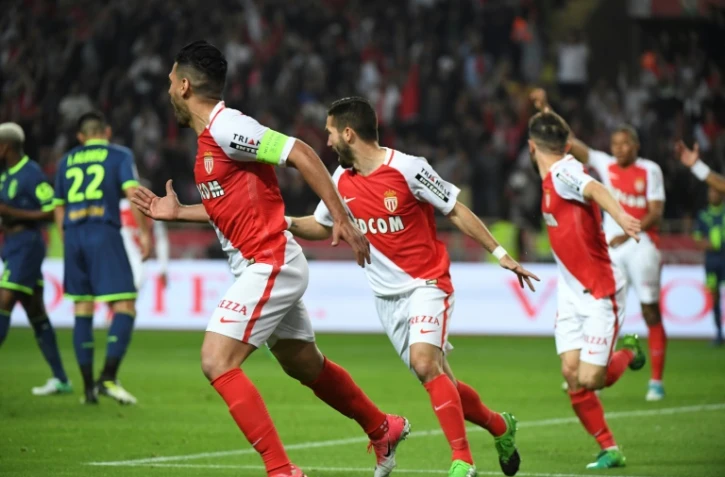 Le capitaine monégasque Radamel Falcao buteur contre Lille au stade Louis-II, le 14 mai 2017