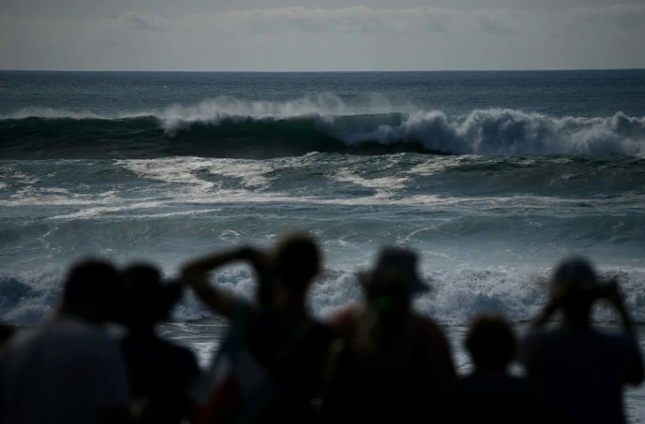Forte houle à Lacanau (Gironde), où la baignade a été interdite, le 26 août 2025