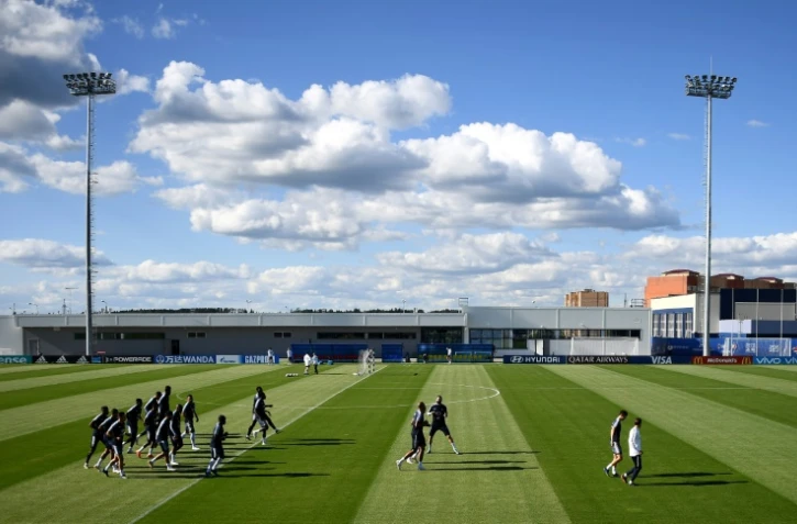 L'équipe de France à l'entraînement au stade Glebovets d'Istra, le 2 juillet 2018
