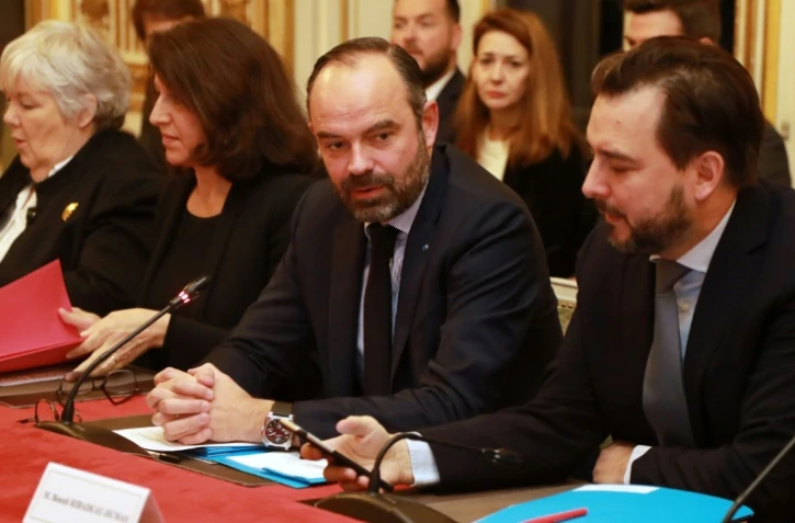 Le Premier ministre Édouard Philippe lors d'une réunion interministérielle sur le Brexit le 17 janvier 2019 à Matignon.