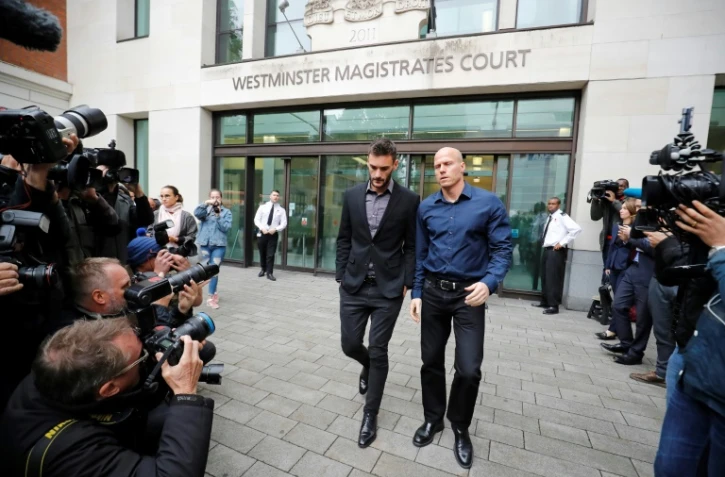 Le gardien français Hugo Lloris quitte le tribunal londonien de Westminster, à l'issue de sa condamnation, le 12 septembre 2018