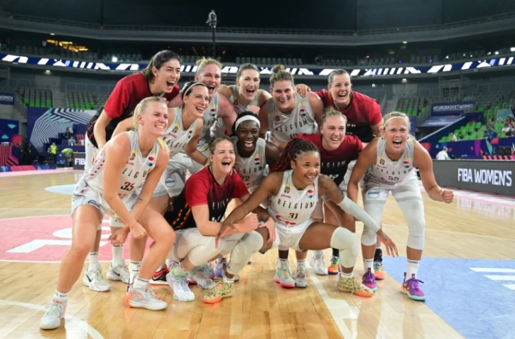 L'équipe de Belgique qualifiée pour la finale de l'Euro aux dépens de la France en demi-finale, le 24 juin 2023 à Ljubljana     