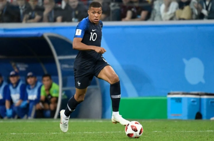 L'attaquant français Kylian Mbappé lors de la demi-finale du Mondial  face à la Belgique à Saint-Pétersbourg le 10 juillet 2018