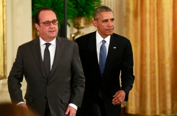 François Holland et Barack Obama lors d'une conférence de presse à la Maison Blanche, le 24 noivembre 2015 