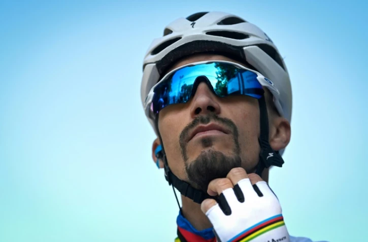 Julian Alaphilippe (Quick-Step) juste avant le départ de Liège-Bastogne-Liège
le 24 avril 2021