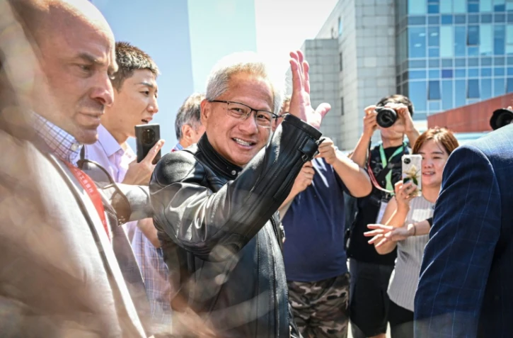 Le patron des semi-conducteurs Nvidia, Jensen Huang, le 17 juillet 2025 à Pékin 