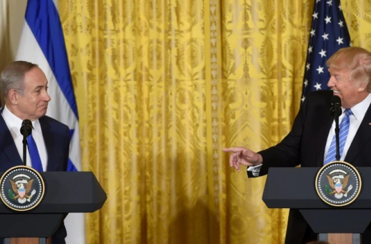 Le Premier ministre israélien Benjamin Netanyahu et le président américain Donald Trump, le 15 février 2017 à la Maison Blanche, Washington