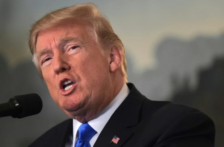 Le président américain Donald Trump lors d'un discours dans lequel son pays reconnaît Jérusalem comme capitale d'Israël, le 6 décembre 2017 à Washington 